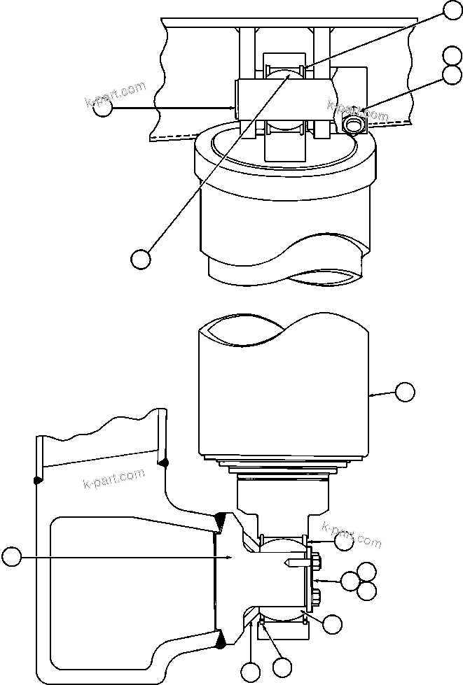 Komatsu parts book diagram for AFE48-AR  930E S/N A30115 SUNCOR: HOIST CYLINDER & MOUNTING