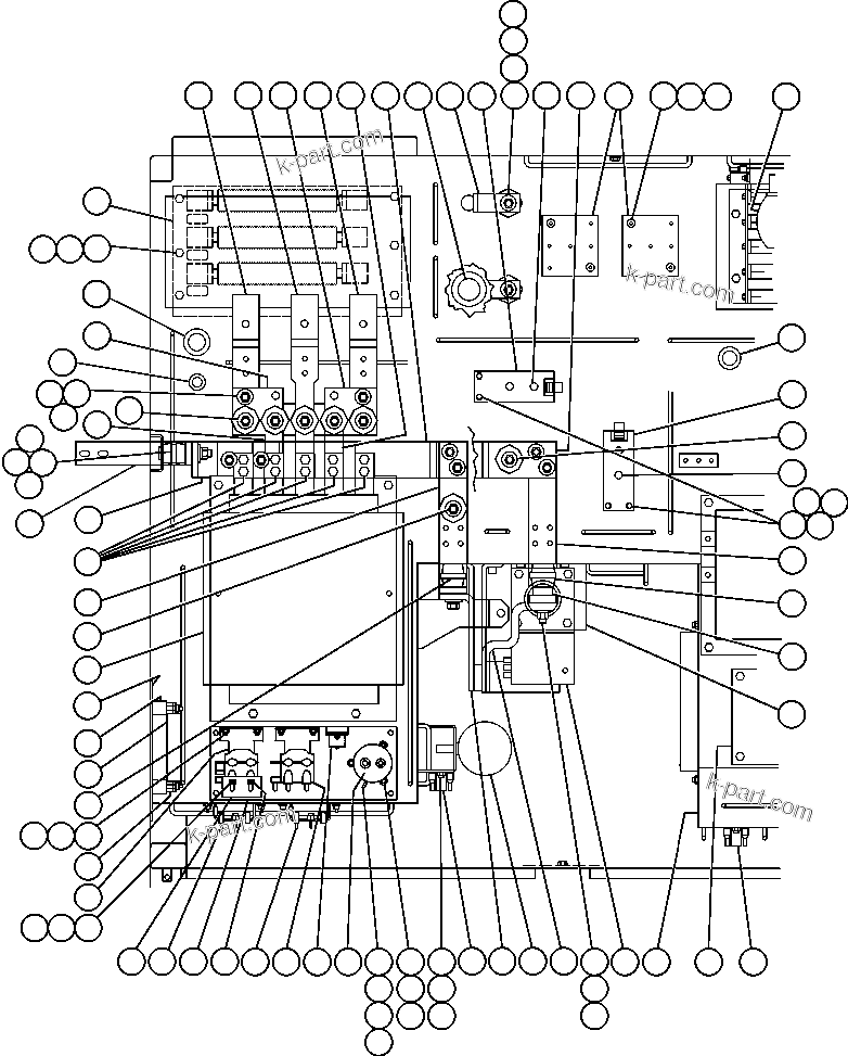 Komatsu parts book diagram for AFE48-AR  930E S/N A30115 SUNCOR: CONTROL CABINET (TOP LEFT VIEW)
