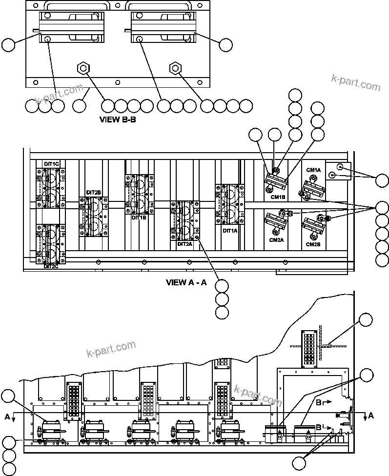 Komatsu parts book diagram for AFE48-AR  930E S/N A30115 SUNCOR: CONTROL CABINET (LOWER BACK SIDE)
