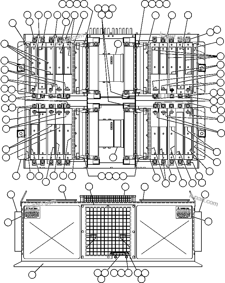Komatsu parts book diagram for AFE48-AR  930E S/N A30115 SUNCOR: RETARDING GRID ASSEMBLY (PC0543)