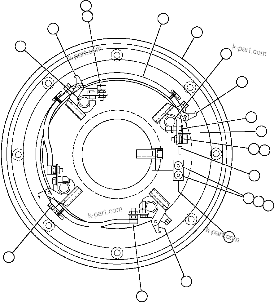 Komatsu parts book diagram for AFE48-AR  930E S/N A30115 SUNCOR: BRUSH HOLDER WIRING
