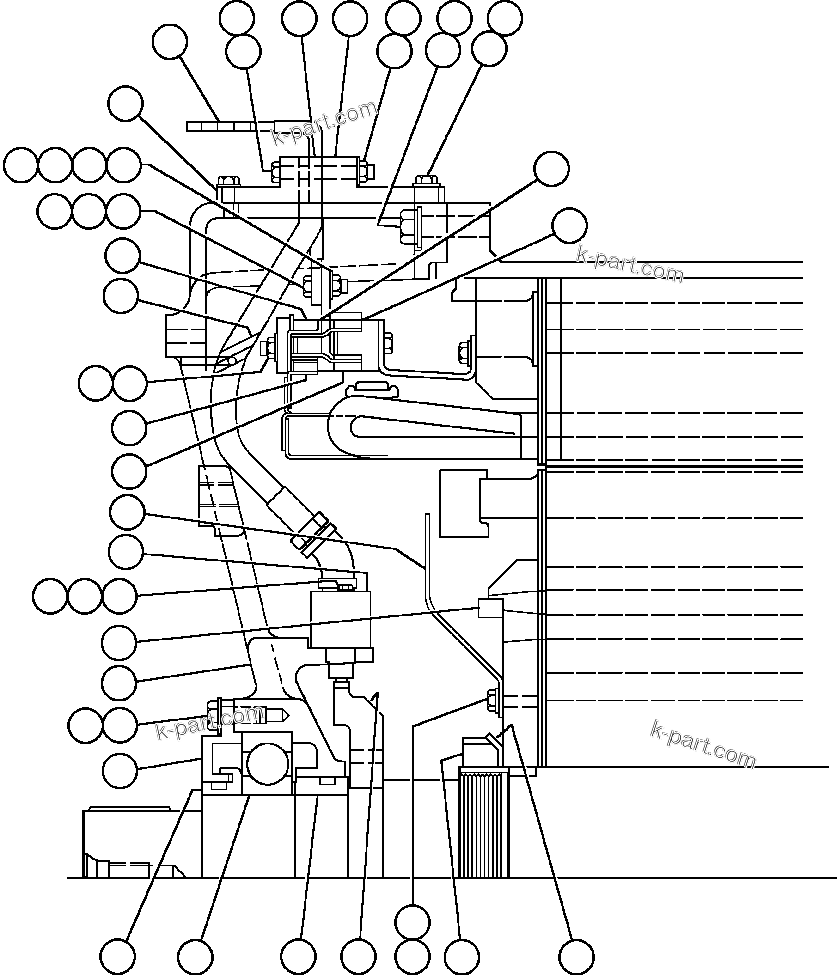 Komatsu parts book diagram for AFE48-AR  930E S/N A30115 SUNCOR: MOTOR ASSEMBLY - WHEEL - 1 (GE0053)