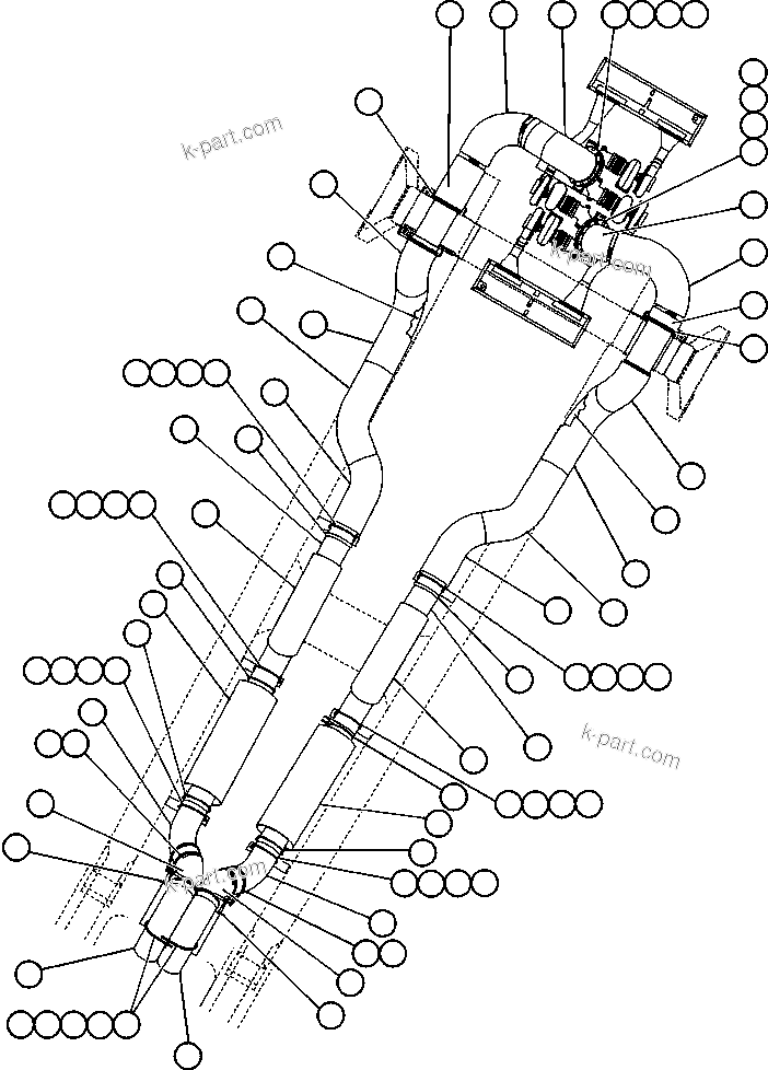 Komatsu parts book diagram for AFE48-AT  930E-2 S/N A30122-A30127 & A30130 BARRICK GOLDSTRIKE: EXHAUST PIPING