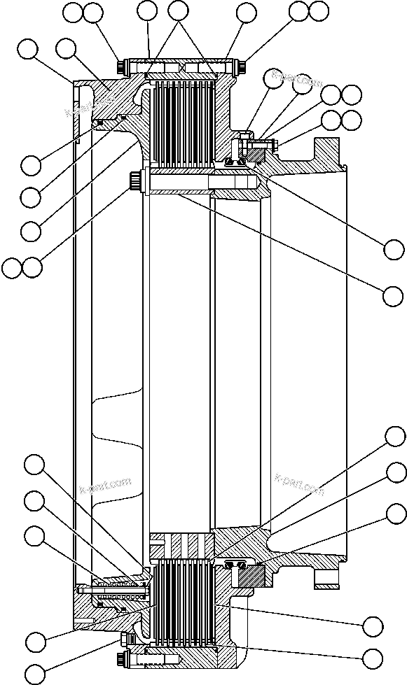 Komatsu parts book diagram for AFE48-AT  930E-2 S/N A30122-A30127 & A30130 BARRICK GOLDSTRIKE: REAR BRAKE ASSEMBLY (EH5310)