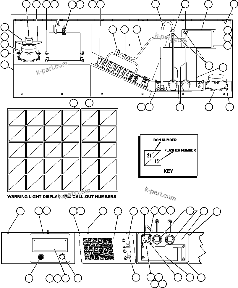 Komatsu parts book diagram for AFE48-AT  930E-2 S/N A30122-A30127 & A30130 BARRICK GOLDSTRIKE: OVERHEAD DASH MODULE