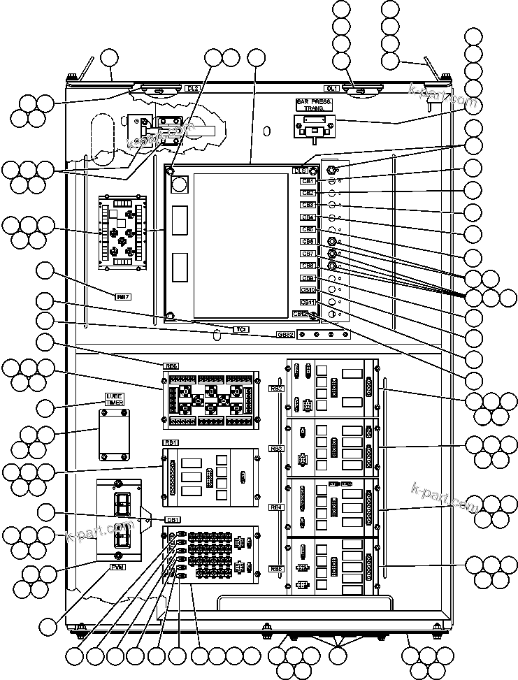 Komatsu parts book diagram for AFE48-AT  930E-2 S/N A30122-A30127 & A30130 BARRICK GOLDSTRIKE: ELECTRICAL INTERFACE CABINET (CUMMINS ENG)