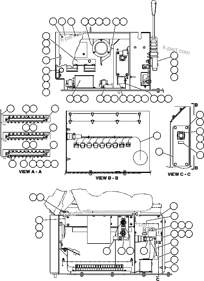 Komatsu parts book diagram for AFE48-AT  930E-2 S/N A30122-A30127 & A30130 BARRICK GOLDSTRIKE: CAB INTERFACE COMPARTMENT - 1