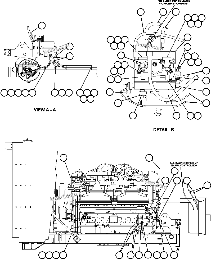 Komatsu parts book diagram for AFE48-AT  930E-2 S/N A30122-A30127 & A30130 BARRICK GOLDSTRIKE: ENGINE ELECTRICAL - LEFT SIDE
