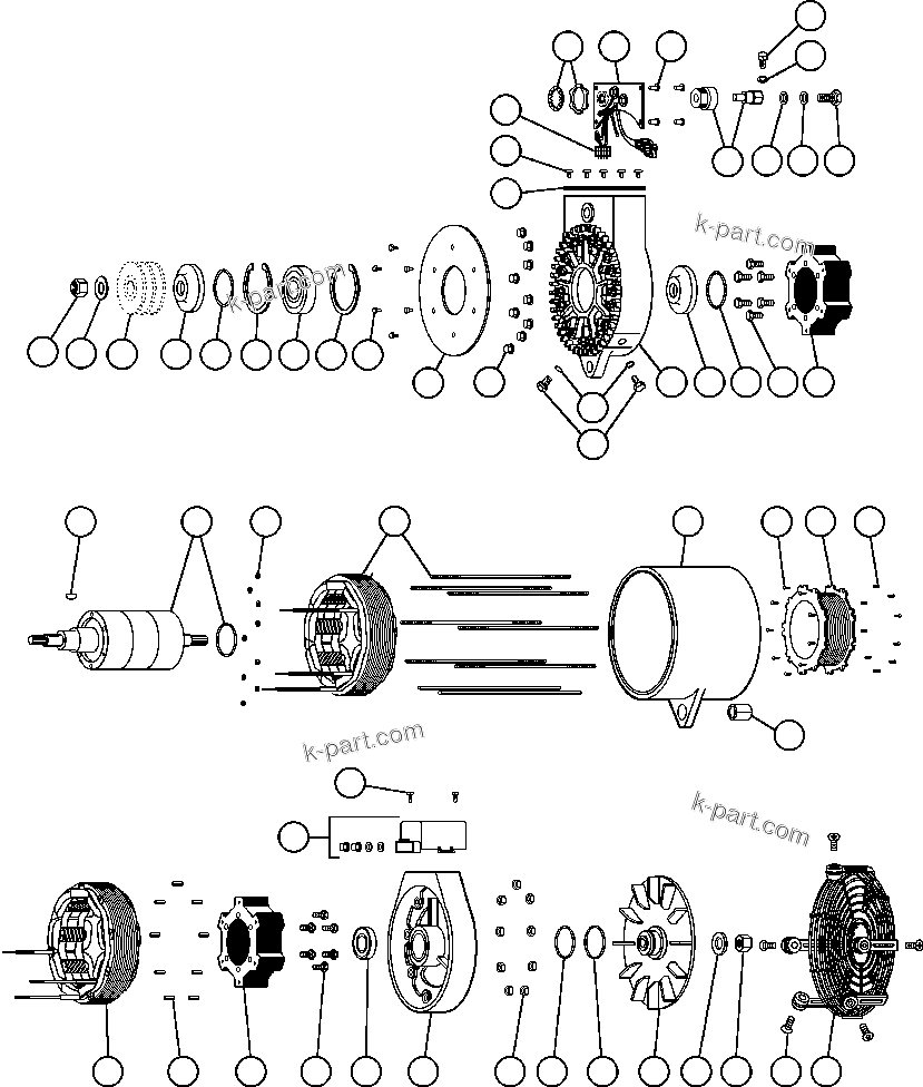 Komatsu parts book diagram for AFE48-AT  930E-2 S/N A30122-A30127 & A30130 BARRICK GOLDSTRIKE: BATTERY CHARGING ALTERNATOR (PC0644)