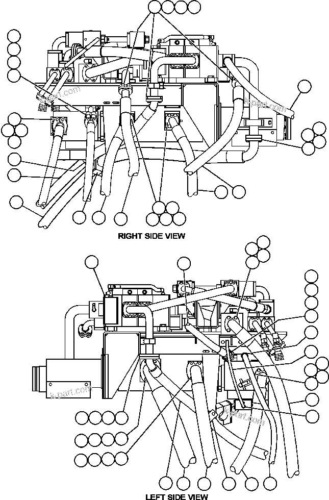 Komatsu parts book diagram for AFE48-AT  930E-2 S/N A30122-A30127 & A30130 BARRICK GOLDSTRIKE: PUMP/HOIST VALVE PIPING