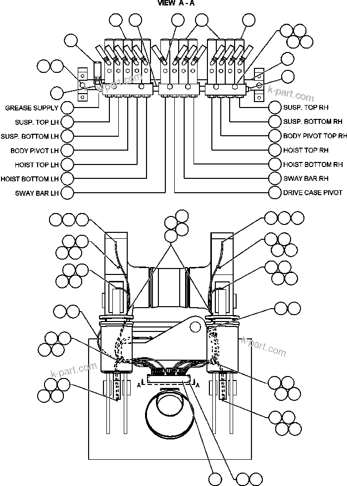 Komatsu parts book diagram for AFE48-AT  930E-2 S/N A30122-A30127 & A30130 BARRICK GOLDSTRIKE: AUTOMATIC LUBE SYSTEM - 2