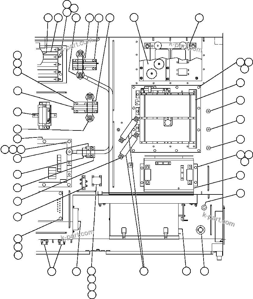 Komatsu parts book diagram for AFE48-AT  930E-2 S/N A30122-A30127 & A30130 BARRICK GOLDSTRIKE: CONTROL CABINET (TOP RIGHT VIEW)