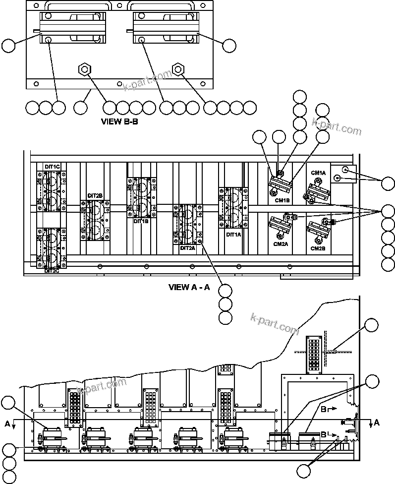 Komatsu parts book diagram for AFE48-AT  930E-2 S/N A30122-A30127 & A30130 BARRICK GOLDSTRIKE: CONTROL CABINET (LOWER BACK SIDE)