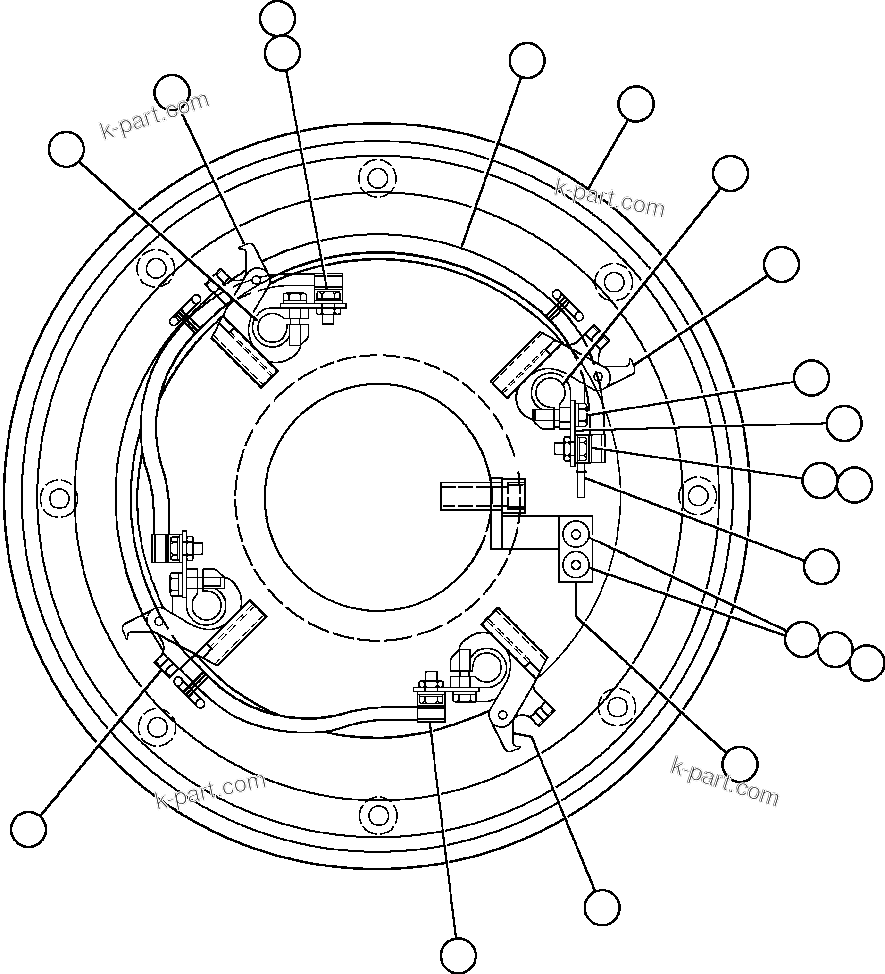 Komatsu parts book diagram for AFE48-AT  930E-2 S/N A30122-A30127 & A30130 BARRICK GOLDSTRIKE: BRUSH HOLDER WIRING