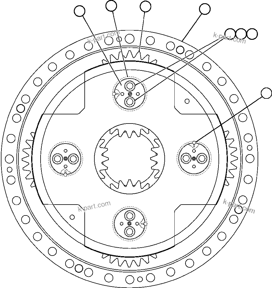 Komatsu parts book diagram for AFE48-AT  930E-2 S/N A30122-A30127 & A30130 BARRICK GOLDSTRIKE: CARRIER ASSEMBLY - LOW SPEED (GE0552)