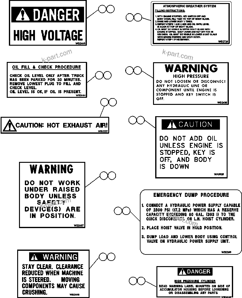 Komatsu parts book diagram for AFE48-AU  930E-2 S/N A30098 & A30100 BARRICK: DECAL & WARNINGS