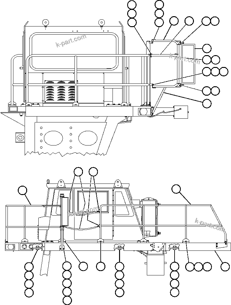 Komatsu parts book diagram for AFE48-AU  930E-2 S/N A30098 & A30100 BARRICK: LEFT DECK & HANDRAIL