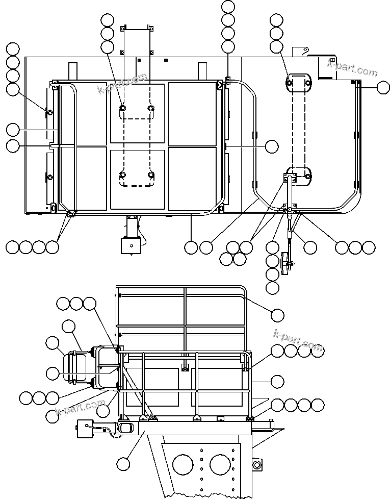 Komatsu parts book diagram for AFE48-AU  930E-2 S/N A30098 & A30100 BARRICK: RIGHT DECK & HANDRAILS