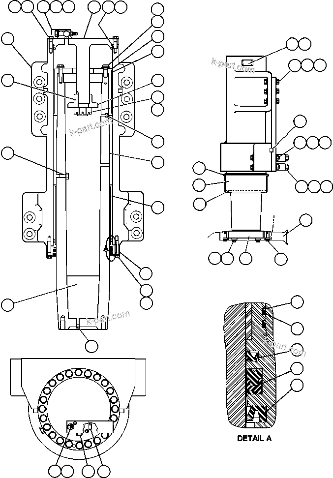 Komatsu parts book diagram for AFE48-AU  930E-2 S/N A30098 & A30100 BARRICK: FRONT SUSPENSION & MOUNTING
