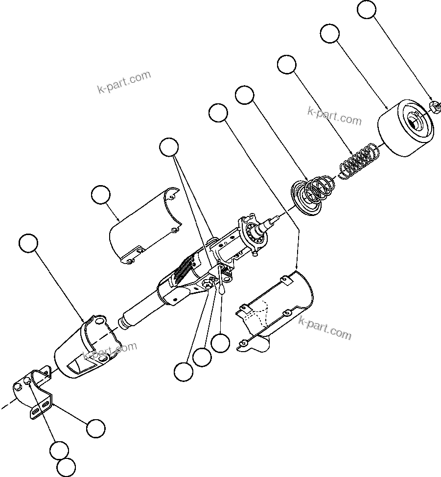 Komatsu parts book diagram for AFE48-AU  930E-2 S/N A30098 & A30100 BARRICK: STEERING COLUMN ASSEMBLY - 2 (PB9380)