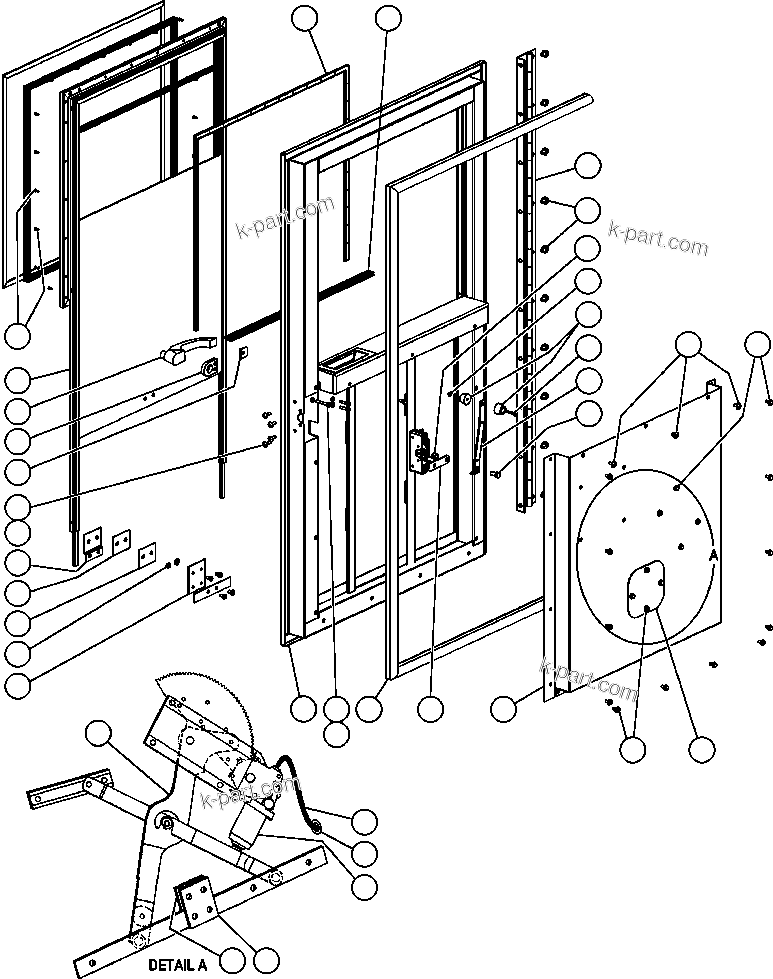Komatsu parts book diagram for AFE48-AU  930E-2 S/N A30098 & A30100 BARRICK: DOOR - L.H. (SM2748)