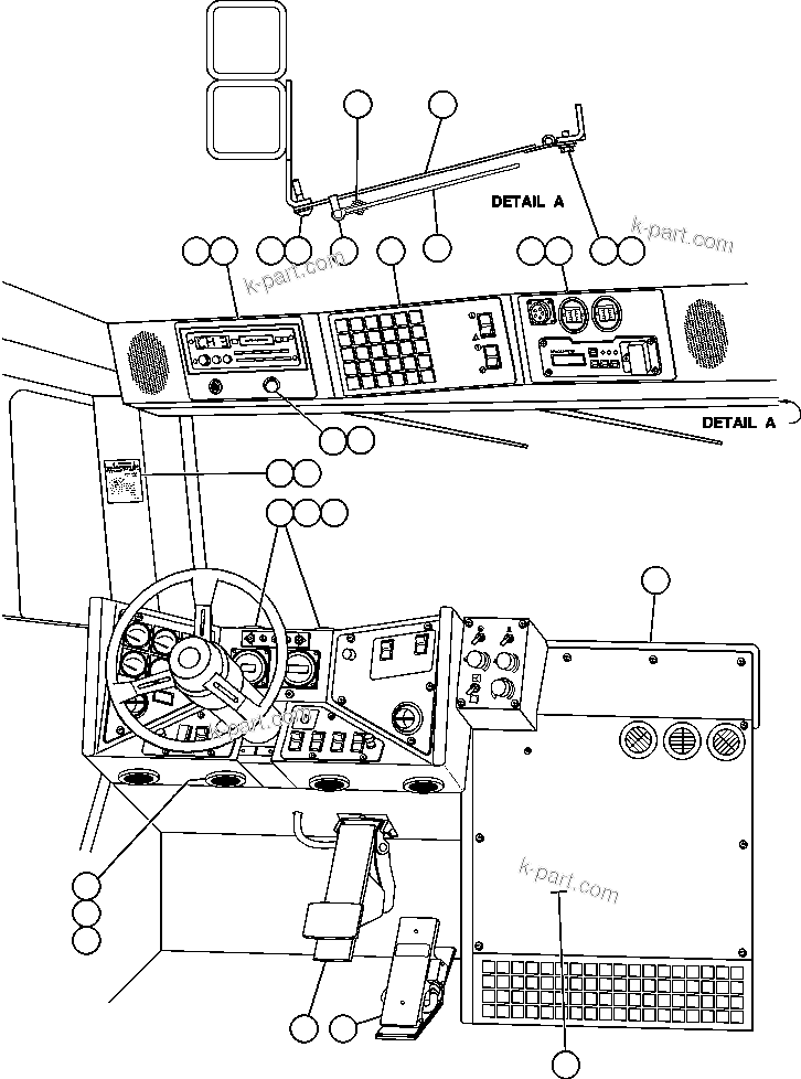 Komatsu parts book diagram for AFE48-AU  930E-2 S/N A30098 & A30100 BARRICK: OPERATOR CONTROLS & OVERHEAD PANEL