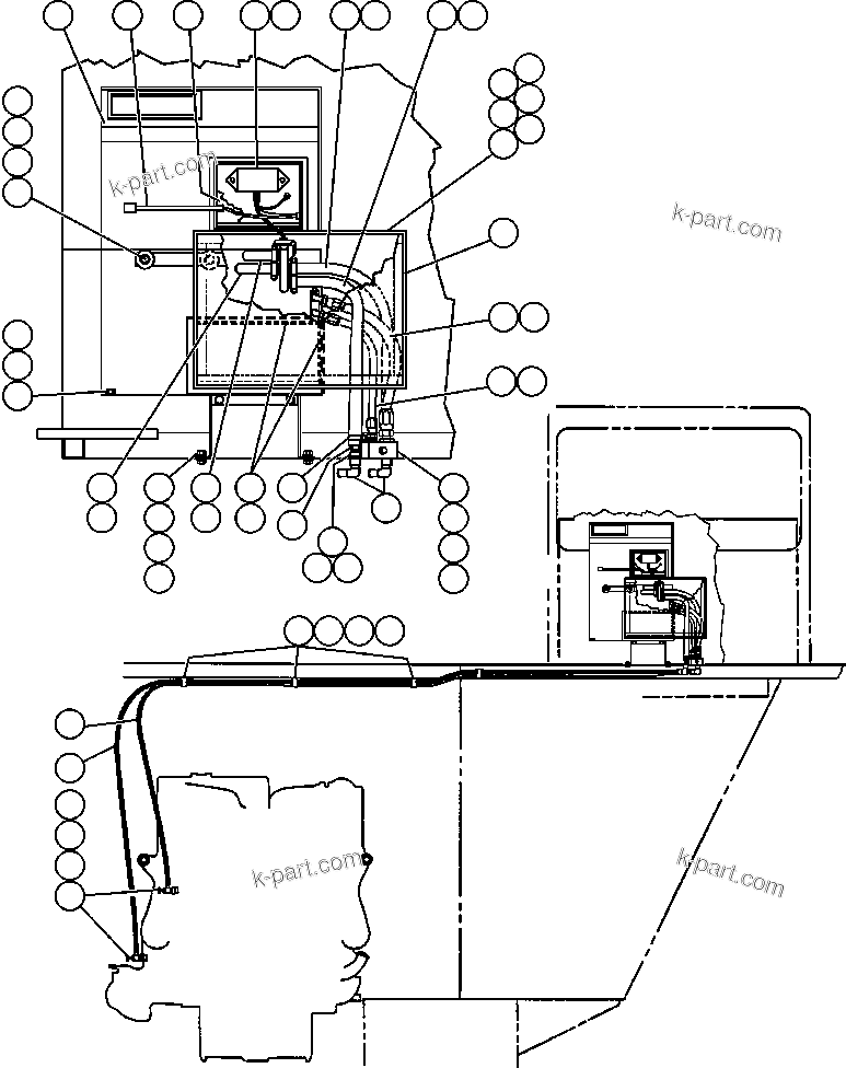 Komatsu parts book diagram for AFE48-AU  930E-2 S/N A30098 & A30100 BARRICK: HEATER PIPING & INSTALLATION