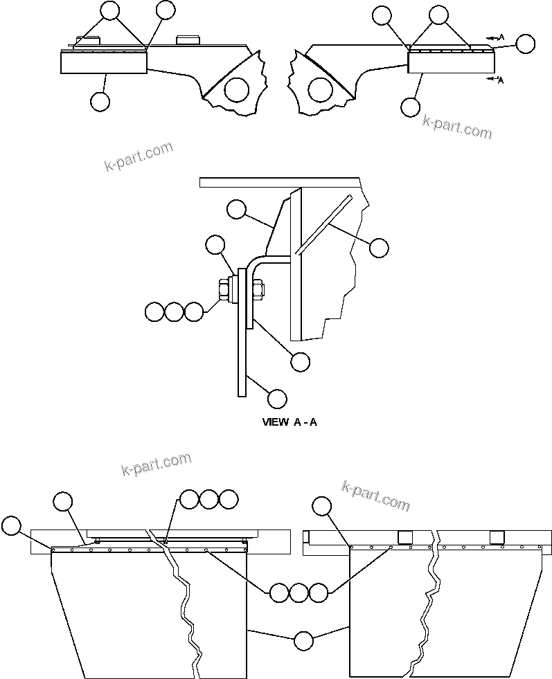Komatsu parts book diagram for AFE48-AU  930E-2 S/N A30098 & A30100 BARRICK: DECK MUD FLAPS INSTALLATION