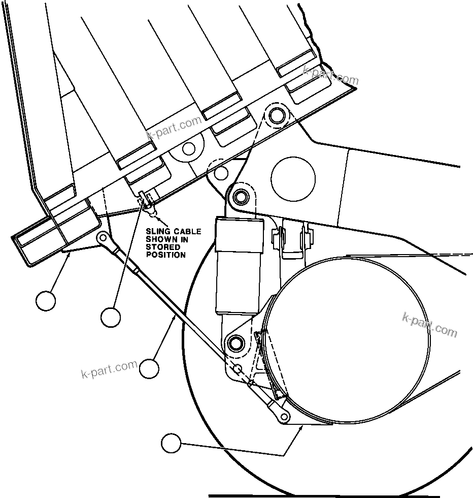 Komatsu parts book diagram for AFE48-AU  930E-2 S/N A30098 & A30100 BARRICK: BODY CABLE SLING INSTALLATION