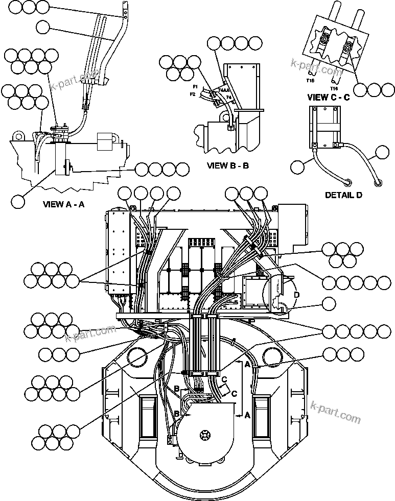 Komatsu parts book diagram for AFE48-AU  930E-2 S/N A30098 & A30100 BARRICK: CONTROL CABINET (REAR VIEW)