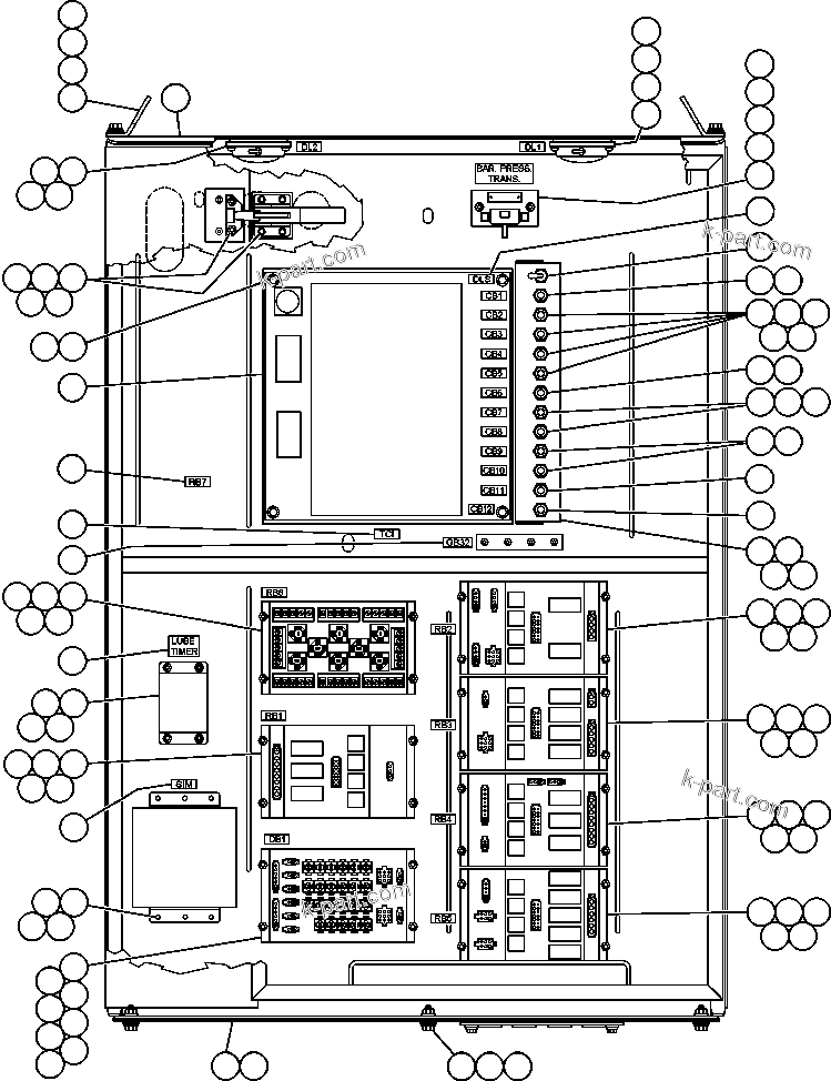 Komatsu parts book diagram for AFE48-AU  930E-2 S/N A30098 & A30100 BARRICK: ELECTRICAL INTERFACE CABINET (4000 ENG)