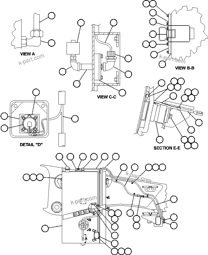 Komatsu parts book diagram for AFE48-AU  930E-2 S/N A30098 & A30100 BARRICK: FUEL TANK INSTALLATION