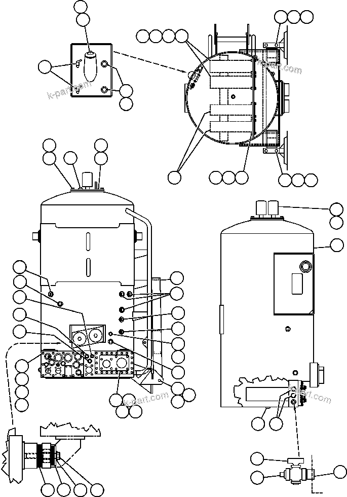 Komatsu parts book diagram for AFE48-AU  930E-2 S/N A30098 & A30100 BARRICK: HYDRAULIC TANK & INSTALLATION