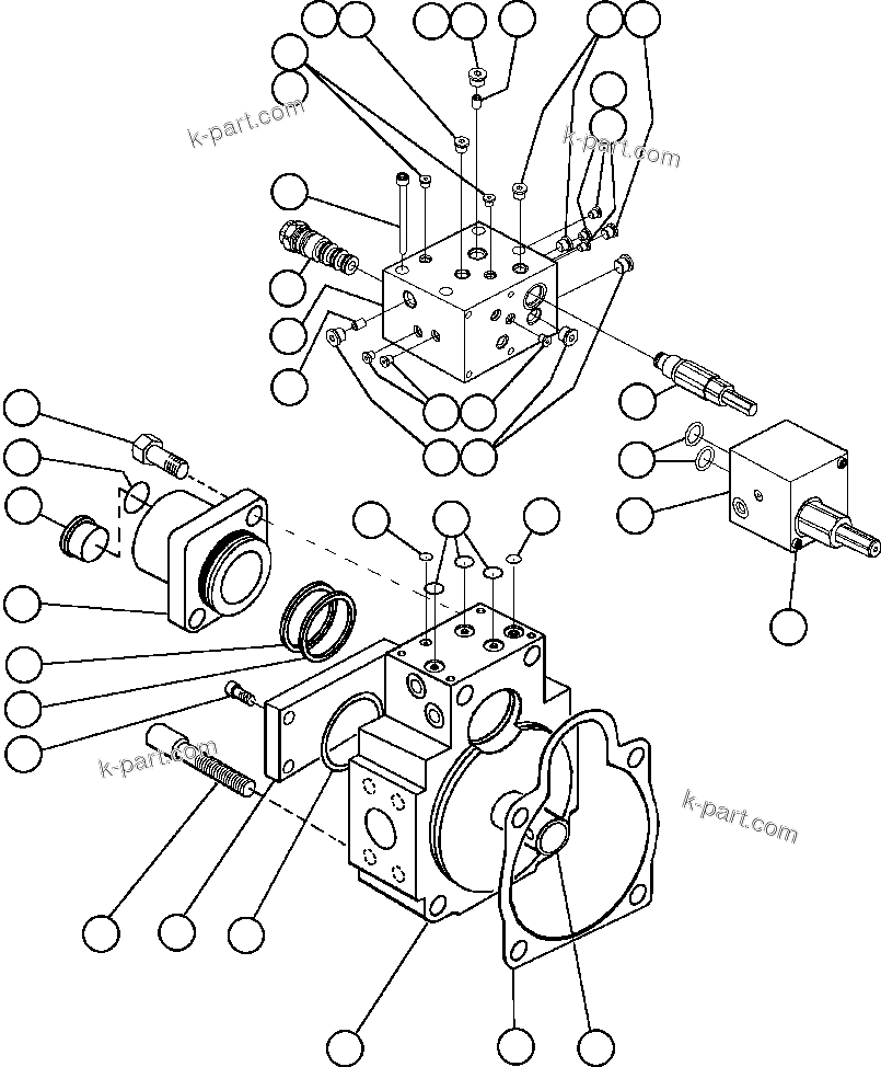 Komatsu parts book diagram for AFE48-AU  930E-2 S/N A30098 & A30100 BARRICK: STEERING PUMP HOUSING (REAR) (PB9933)