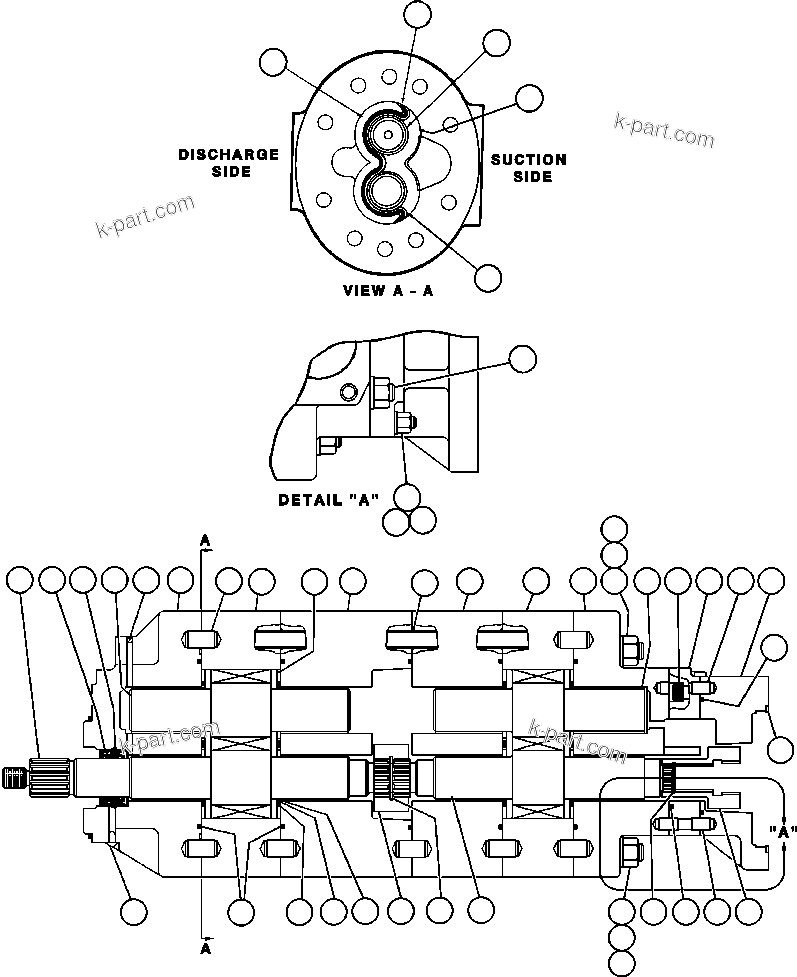 Komatsu parts book diagram for AFE48-AU  930E-2 S/N A30098 & A30100 BARRICK: HOIST PUMP ASSEMBLY (PB9008)