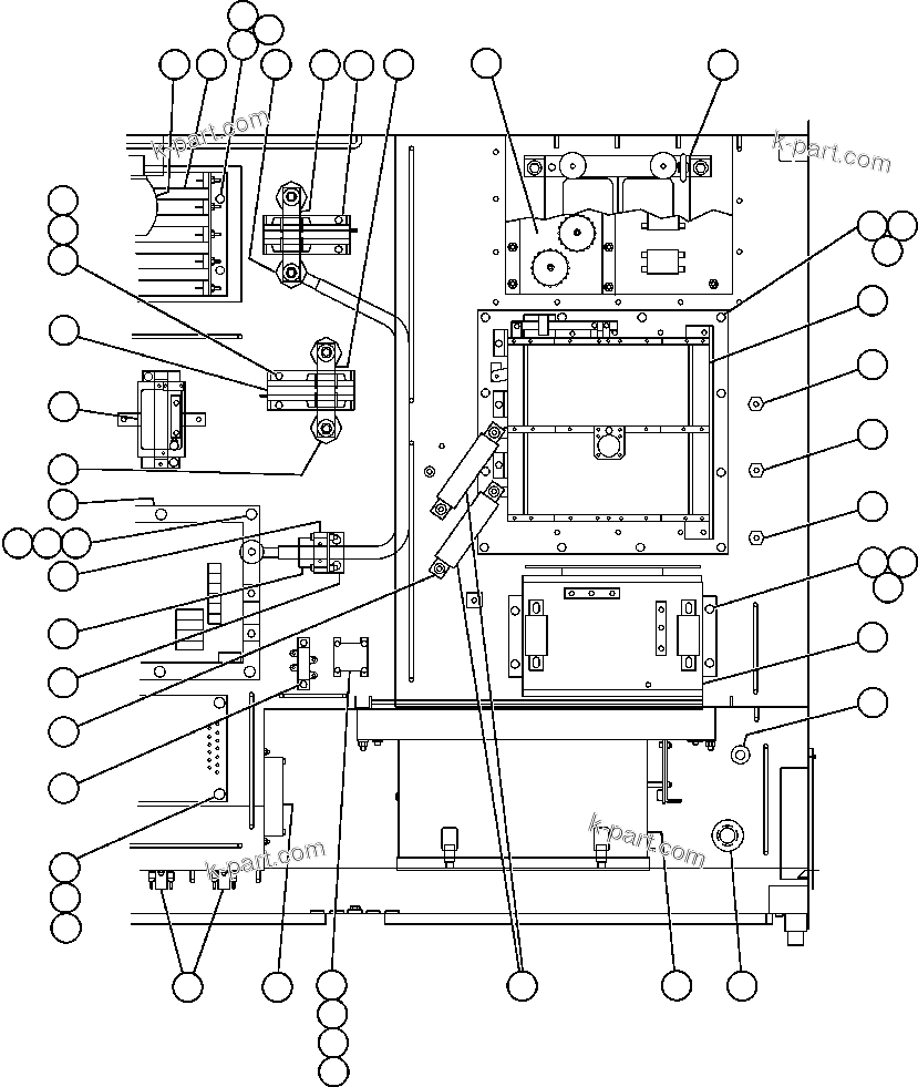 Komatsu parts book diagram for AFE48-AU  930E-2 S/N A30098 & A30100 BARRICK: CONTROL CABINET (TOP RIGHT VIEW)