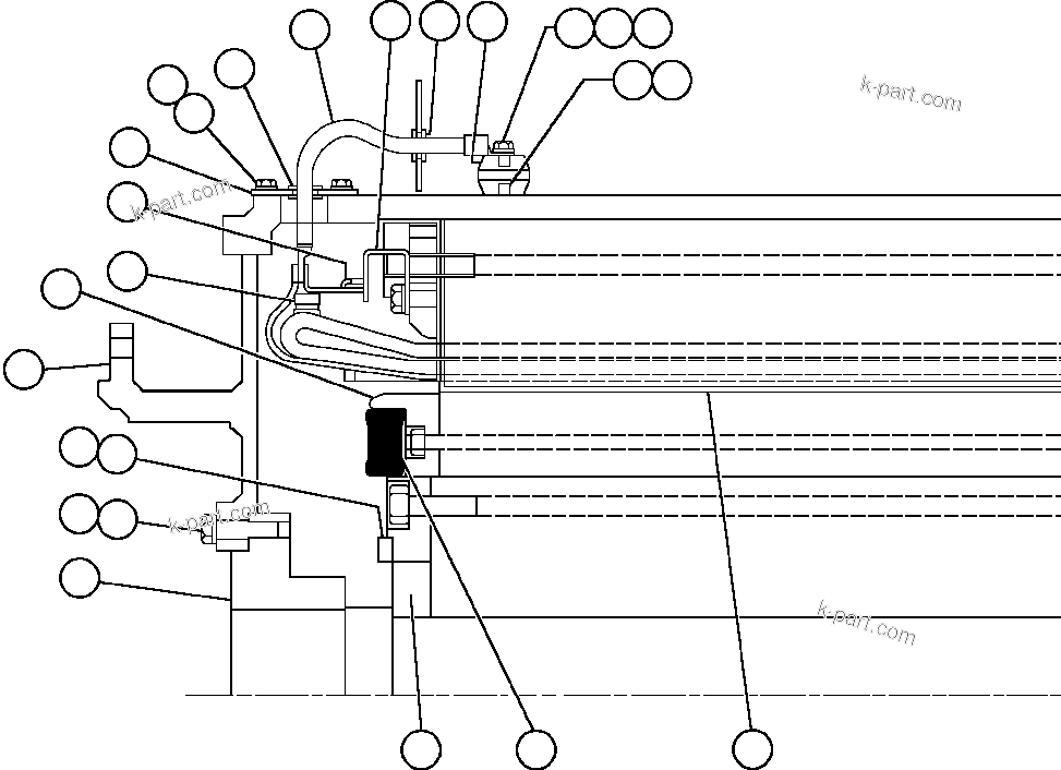 Komatsu parts book diagram for AFE48-AU  930E-2 S/N A30098 & A30100 BARRICK: ALTERNATOR - ENGINE MOUNT END