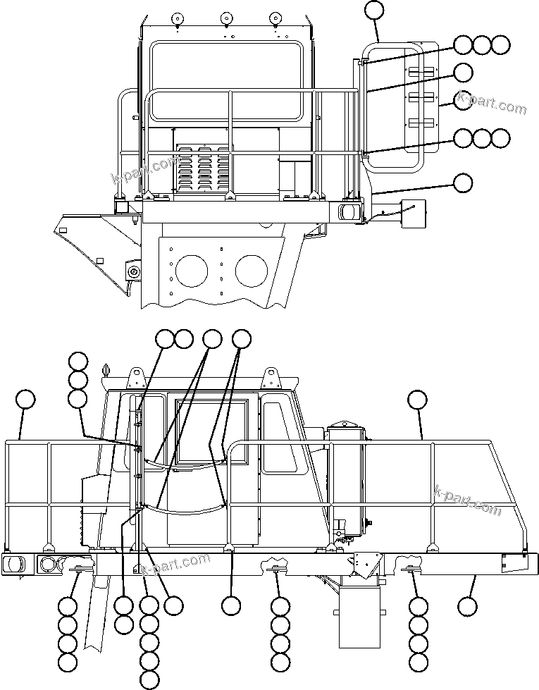 Komatsu parts book diagram for AFE48-BM  930E-2 S/N A30161 THRU A30163 CODELCO: LEFT DECK & HANDRAIL