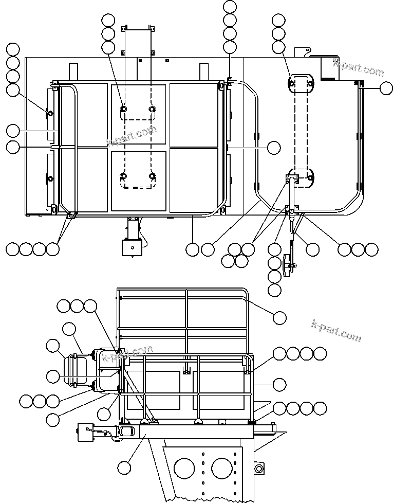 Komatsu parts book diagram for AFE48-BM  930E-2 S/N A30161 THRU A30163 CODELCO: RIGHT DECK & HANDRAILS
