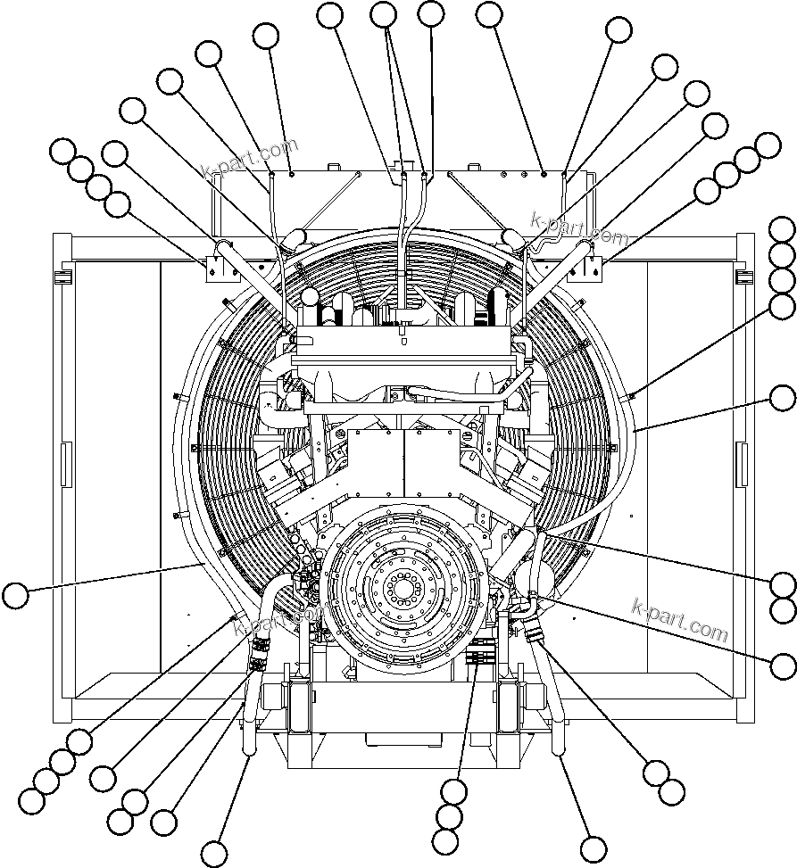 Komatsu parts book diagram for AFE48-BM  930E-2 S/N A30161 THRU A30163 CODELCO: RADIATOR PIPING