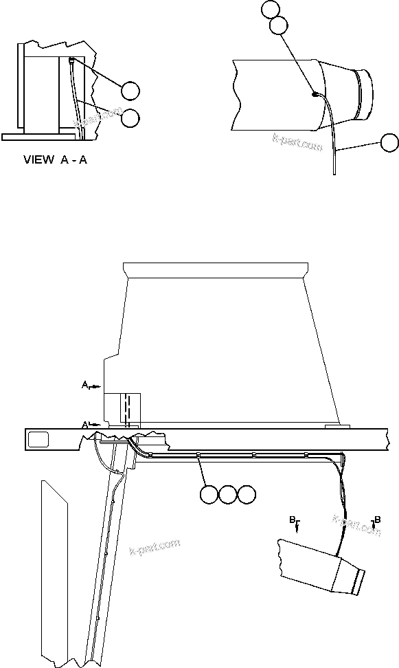 Komatsu parts book diagram for AFE48-BM  930E-2 S/N A30161 THRU A30163 CODELCO: AIR CLEANER INDICATOR PIPING