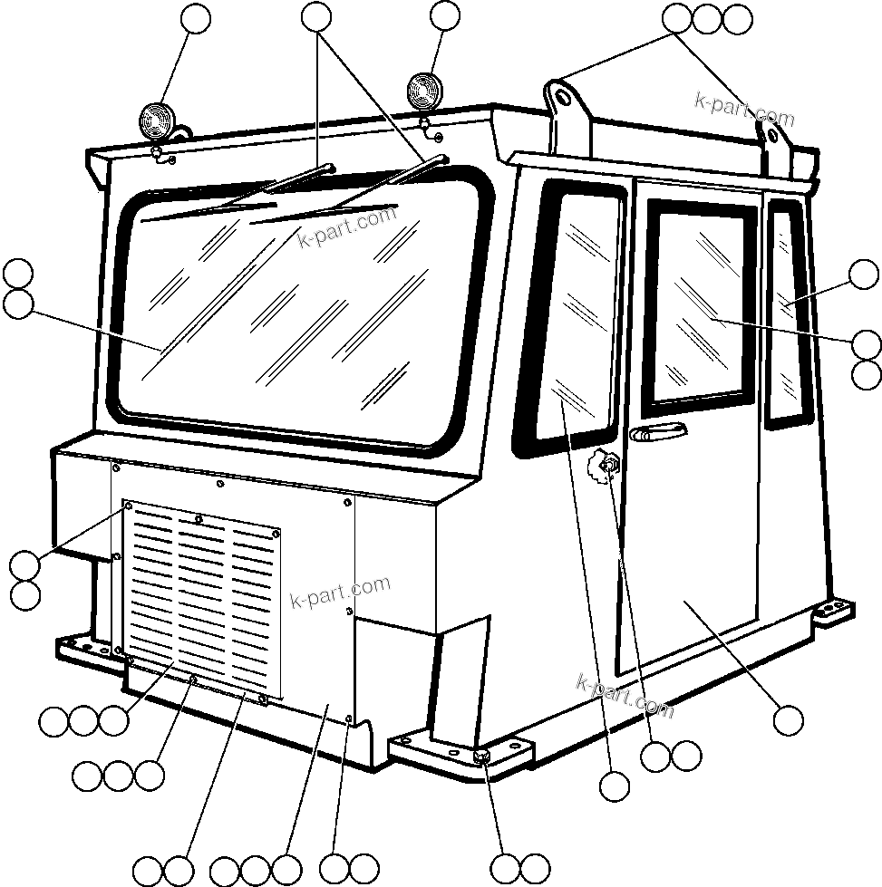Komatsu parts book diagram for AFE48-BM  930E-2 S/N A30161 THRU A30163 CODELCO: CAB ASSEMBLY (SM2948)