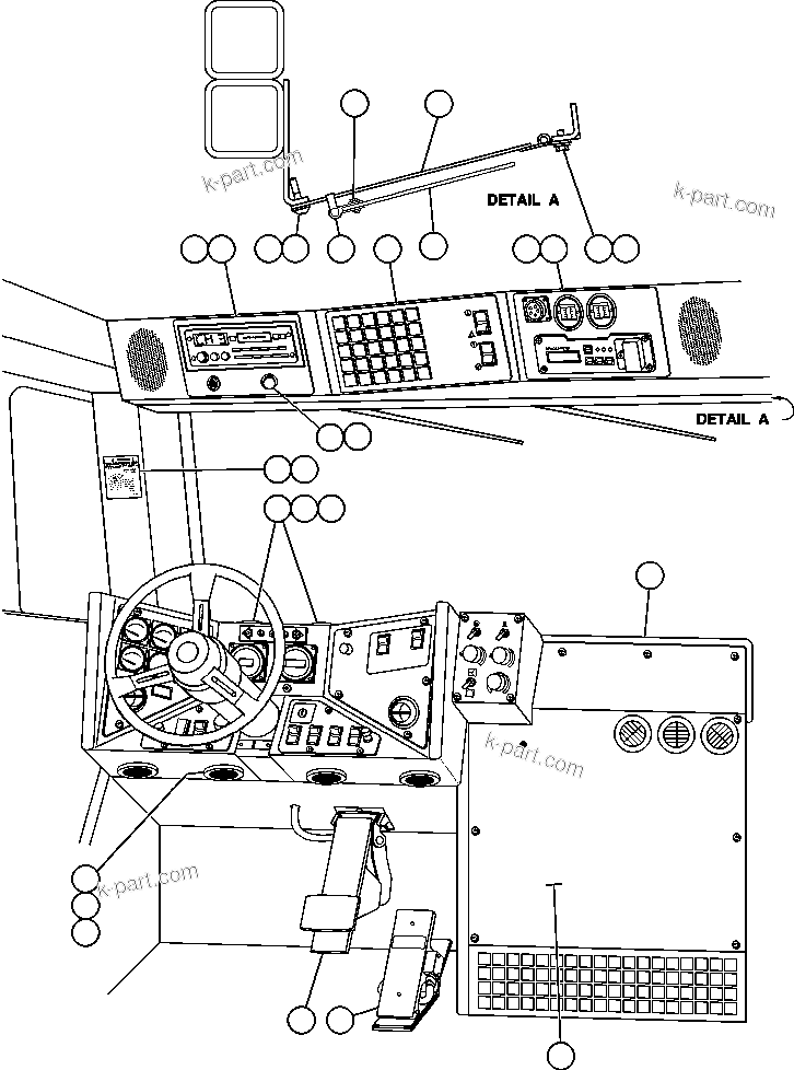 Komatsu parts book diagram for AFE48-BM  930E-2 S/N A30161 THRU A30163 CODELCO: OPERATOR CONTROLS & OVERHEAD PANEL
