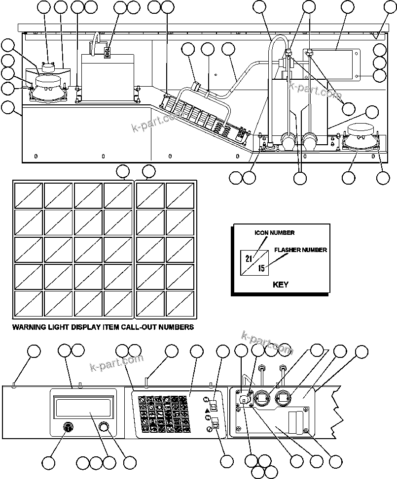 Komatsu parts book diagram for AFE48-BM  930E-2 S/N A30161 THRU A30163 CODELCO: OVERHEAD DASH MODULE