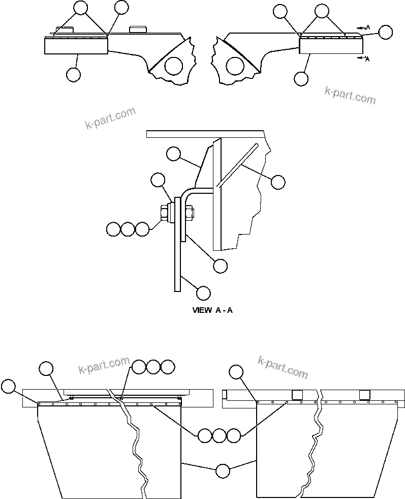 Komatsu parts book diagram for AFE48-BM  930E-2 S/N A30161 THRU A30163 CODELCO: DECK MUD FLAPS INSTALLATION