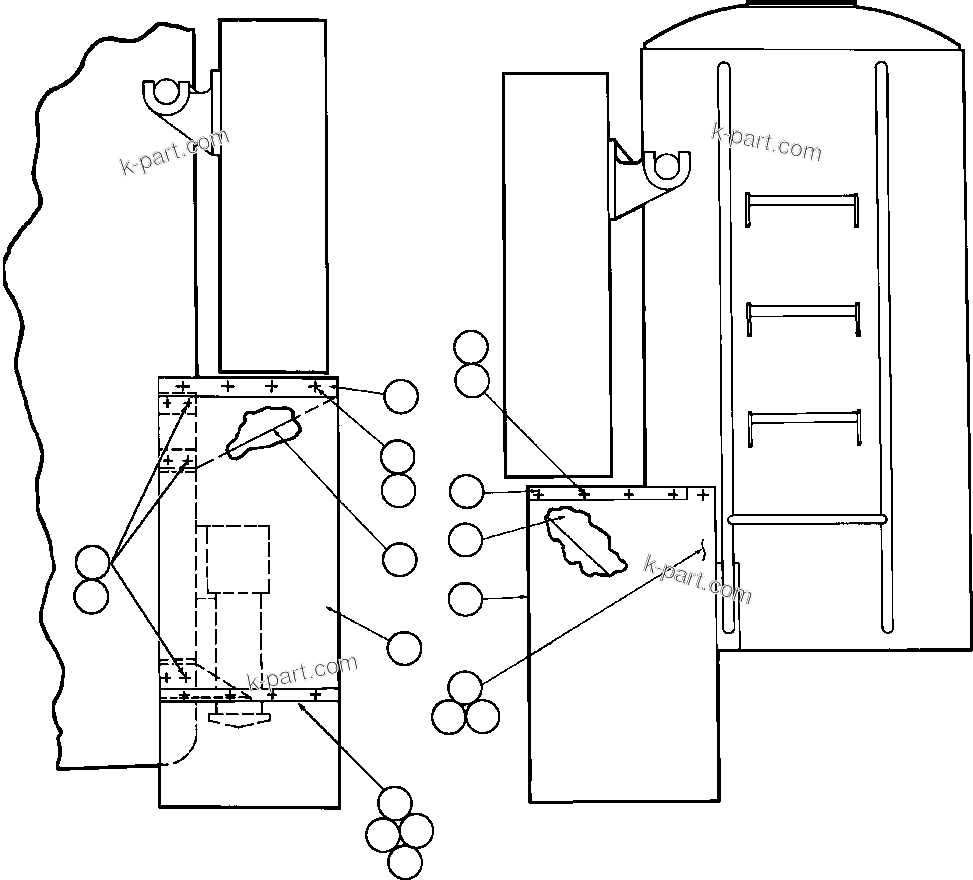 Komatsu parts book diagram for AFE48-BM  930E-2 S/N A30161 THRU A30163 CODELCO: SIDE MUD FLAP INSTALLATION