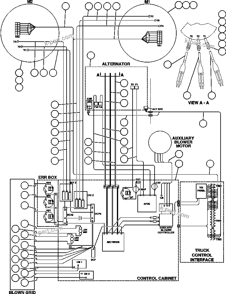 Komatsu parts book diagram for AFE48-BM  930E-2 S/N A30161 THRU A30163 CODELCO: ELECTRICAL COMPONENT POWER WIRING