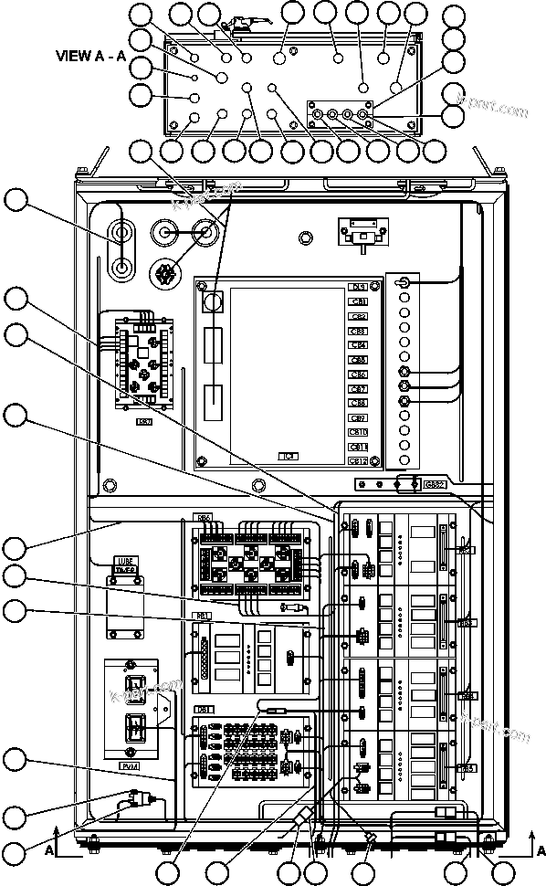 Komatsu parts book diagram for AFE48-BM  930E-2 S/N A30161 THRU A30163 CODELCO: INTERFACE CABINET EXTERNAL WIRING