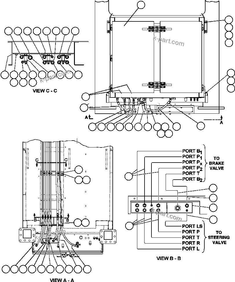 Komatsu parts book diagram for AFE48-BM  930E-2 S/N A30161 THRU A30163 CODELCO: BRAKE CABINET/CAB PIPING