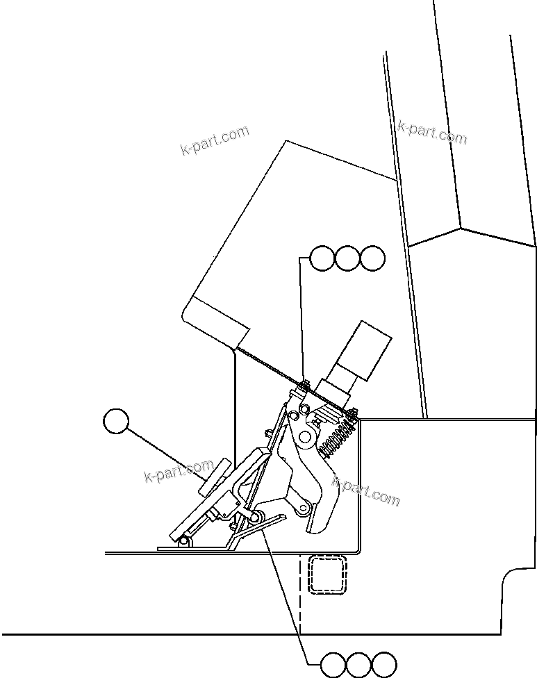 Komatsu parts book diagram for AFE48-BM  930E-2 S/N A30161 THRU A30163 CODELCO: PEDAL INSTALLATION